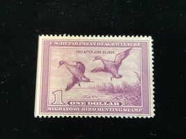 1938 US Federal Duck Stamp RW5 - $1 Pintails Unused Hinged No Gum - $78.21