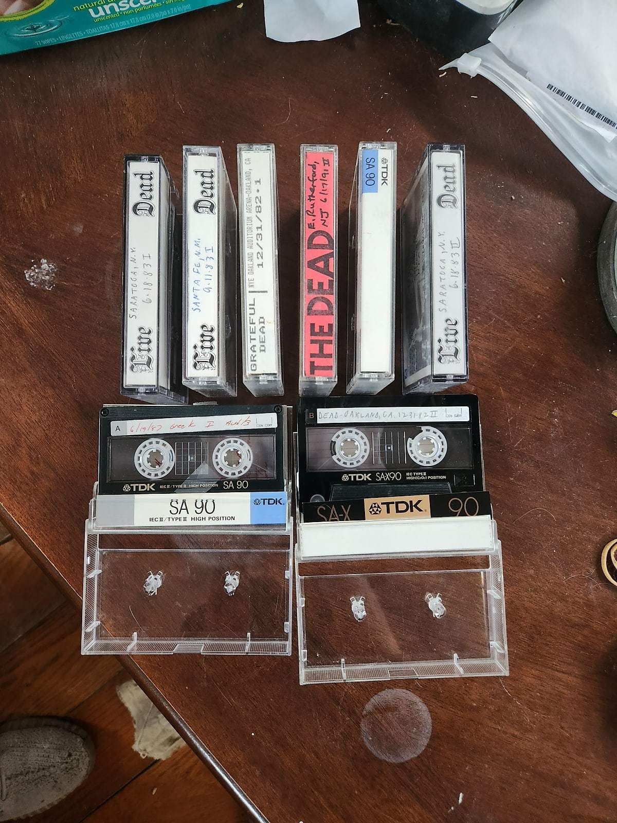 Used TDK cassette tapes with Grateful Dead artwork  			