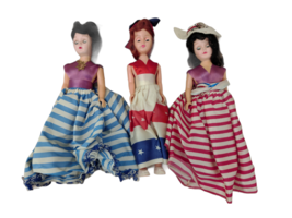 Vintage Dress Me Dolls Variety of Three Vintage Dolls Dress 7.5&quot; Various Themes! - £23.89 GBP