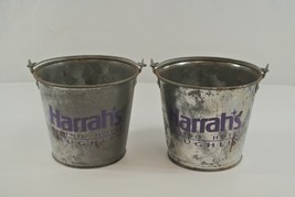 Harrah&#39;s Casino Hotel Laughlin Nevada Coin Bucket Lot of 2 Vintage 5.25&quot; x 6&quot; - £22.23 GBP