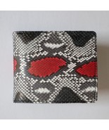 Snake skin men&#39;s wallet genuine Natural Color witthh red wallet Men Gift - $33.00