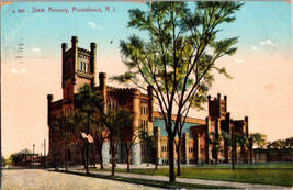 State Armory Providence Rhode Island Vintage Postcard Postmarked 1910 - £6.51 GBP