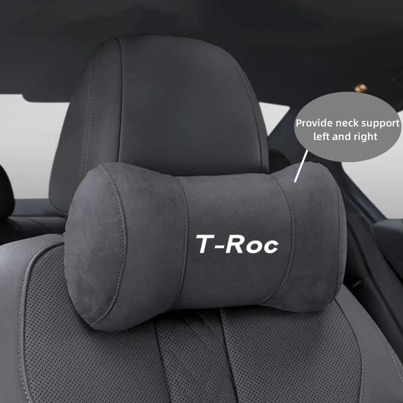 Car Headrest Neck Protection Pillow Plush Warm Cushion For VW Volkswagen T ROC - £25.18 GBP