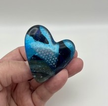 Handmade Dichroic Glass Heart Object de Arté Keepsake- “You Are Loved&quot; #370 - $45.00