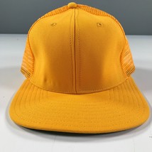 Vintage Yellow Trucker Hat Boys Youth Size Nylon Mesh Back New Era Pro M... - $10.39
