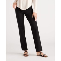 Quince Womens Ultra-Stretch Ponte Straight Leg Pant Pull On Black Petite L - £18.86 GBP