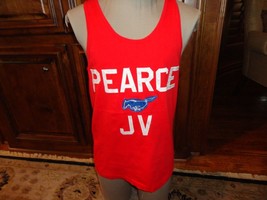 Vtg 90&#39;s Red Fruit Loom SEWN JJ Pierce Mustangs Sleeveless JV T-shirt Si... - $25.24