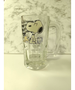Vintage SNOOPY &amp; WOODSTOCK Root Beer 12 Oz GLASS MUG PEANUTS Heavy Glass... - £10.99 GBP