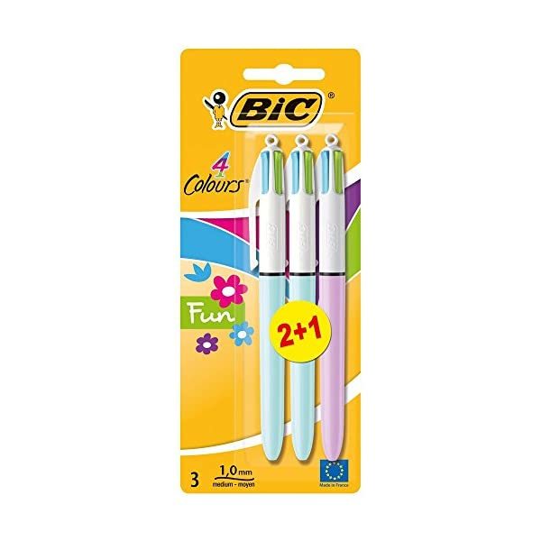 BiC 4 Colour Fun Fashion Ballpoint Pen with Medium Nib - Fashion, Pack o... - $18.00