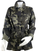 JustFab Shirt Jacket Womens Large Anorak Drawstring Camo Cotton Canvas U... - £16.88 GBP
