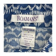 Roaman’s Button Up Long Sleeve Blue/White Comfortable Shirt Women’s Size... - $17.89