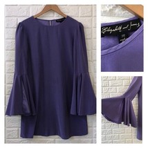 Lilac lavender Mabel 100% SILK Bell Sleeve Shift - £58.38 GBP
