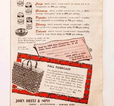 1957 John Dritz Yarns &amp; Accessories Advertisement Crafts Sewing Supply D... - $28.00 CAD