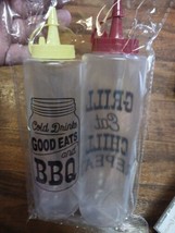 Cooking Concepts BBQ Condiment Bottles Pack of 2- &quot;Grill, Eat,Chill Repeat&quot;  NIP - £6.25 GBP