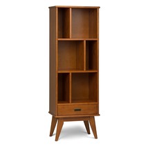 Draper Solid Hardwood 64 Inch X 22 Inch Mid Century Modern Bookcase And Storage  - £438.97 GBP