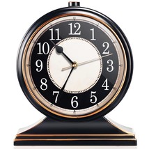 Vintage Desk Clock Silent-Non-Ticking 10-Inch Dial Table Clock,Retro Man... - £52.41 GBP