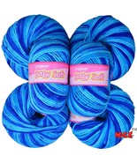 Vardhman Acrylic Knitting Wool, (Multi Azure) Pack of 6 Baby Soft Wool B... - $93.83