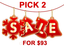 FRI-SUN  HOLIDAY FLASH SALE! PICK ANY 2 FOR $93  BEST OFFERS DISCOUNT - $186.00