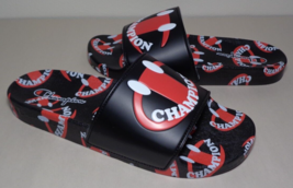 Champion Size 12 M IPO SMILE Black Scarlet Slide Sandals New Men&#39;s Shoes - £78.34 GBP