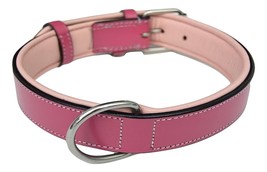 STG Soft Leather Pink Padded Dog Collar For Large Dog All Breed Dog Lot of 10 - £126.98 GBP