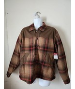 Wrangler Plaid Sherpa Lined Casual Barn Work Oversized Jacket Shirt Men L - $33.85 CAD