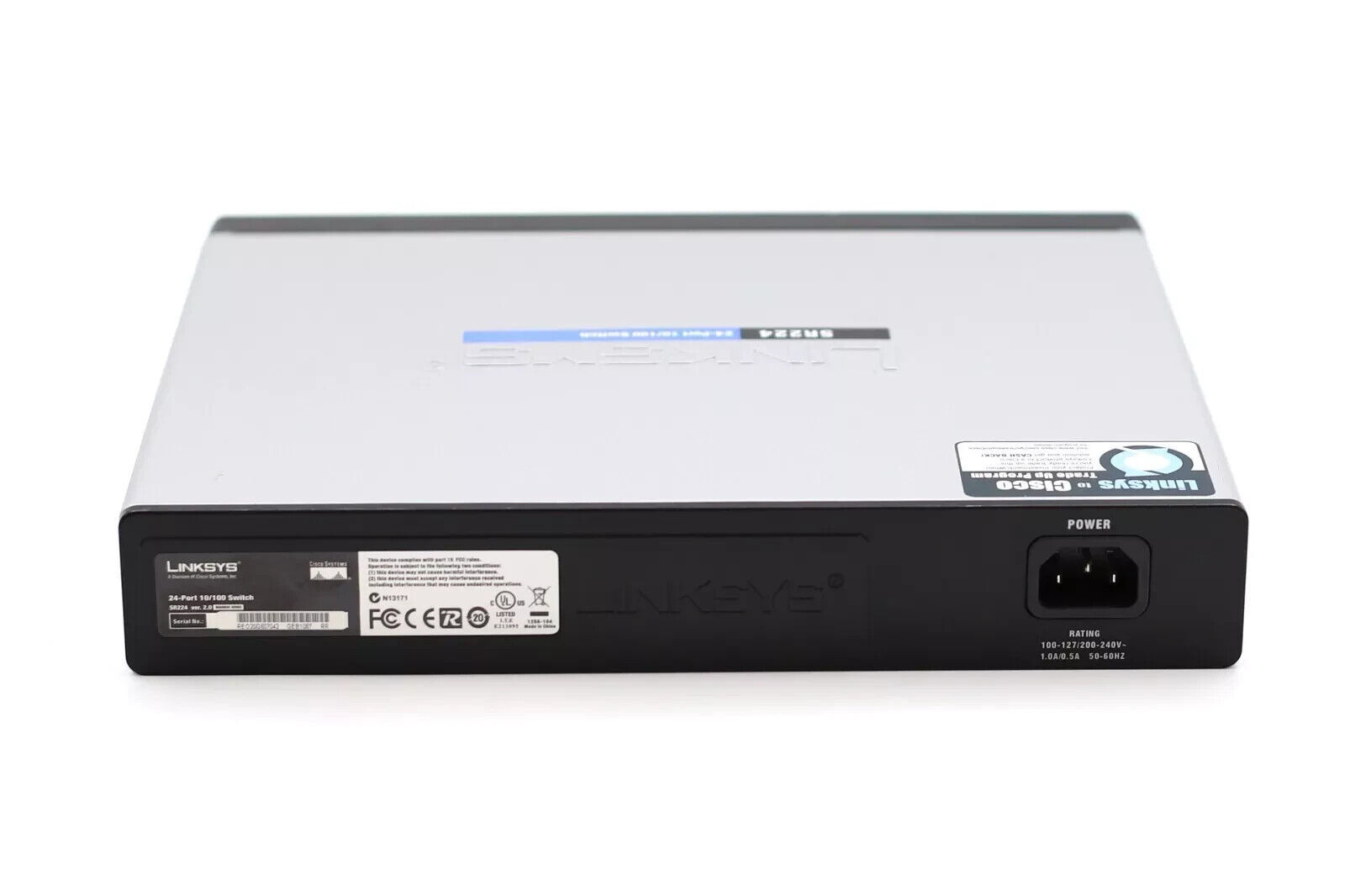 Cisco Linksys 24-Port Fast-Ethernet Network Switch P/N: SR224 Tested Wor... - $7.59