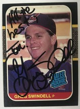 Greg Swindell Signed Autographed 1987 Donruss Baseball Card - Cleveland Indians - £7.98 GBP
