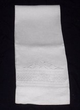 Beautiful Vintage White Linen Huck Damask Towel 20&quot; x35&quot; Monogram NR - $7.92