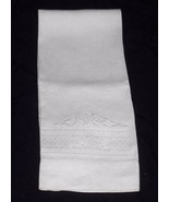Beautiful Vintage White Linen Huck Damask Towel 20&quot; x35&quot; Monogram NR - $149.65 MXN