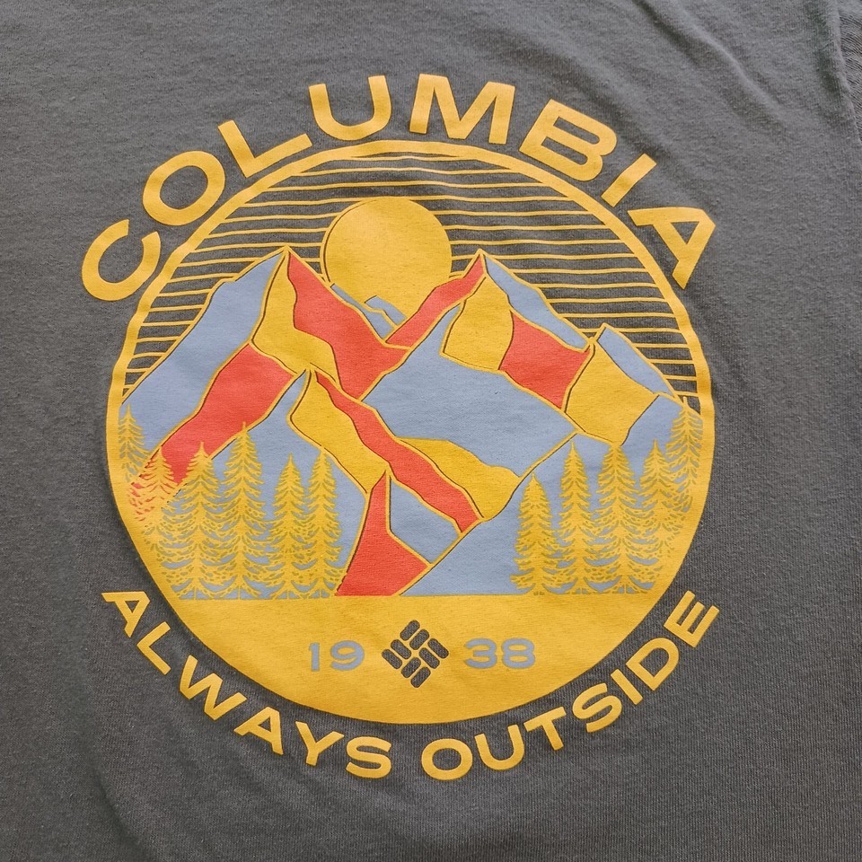 Columbia Always Outside Men's Gray Cotton Mountain Graphic T-Shirt Long Sleeve S Item image 4