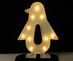 LED Accent Light, Abstract White Penguin, Shelf or Wall Decor, Warm Fuzzy Toys - £4.66 GBP