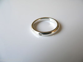 Tiffany &amp; Co Diamond Ring Silver Peretti Stacking Band Sz 5 Gift Love Statement - £238.20 GBP