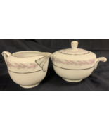 Narumi Fine China Miramar Silver Leaf Creamer &amp; Sugar Bowl Made in Japan - $10.60