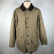 Vintage Woolrich Barn Chore Jacket Coat Mens LT Tall Tan Brown Fleece Lined - £58.81 GBP