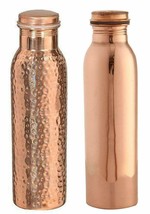 100% Pure Copper Water Bottle for Yoga /Ayurveda Health Benefits 1000ml Hammered - £24.11 GBP