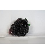 Vintage Art Glass Purple Grapes Cluster MCM Glass Grapes Decor Figurine  - $12.31