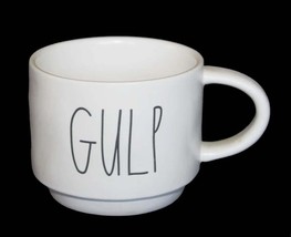 Magenta RAE DUNN &quot;GULP&quot; Large Stackable Footed Off-White Mug NEW - $15.99