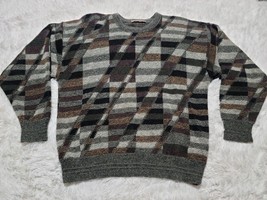 80’s Jantzen Grandpa Geometric L/XL Sweater Pullover Made In USA Vintage... - £15.75 GBP