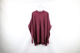 Vtg 90s Streetwear Mens XL Faded Blank Thermal Waffle Knit Turtleneck Sweater - £39.40 GBP