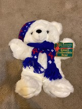 Vintage Kmart Christmas Teddy Bear Boy Snowflake Stuffed Animal Plush 90s NWT - £18.43 GBP