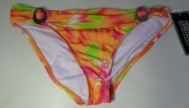 2Bamboo Size Medium Tie Dye New Womens Front Foldover Bikini Bottom - £42.40 GBP