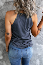 Blue Baseball Bow Knot Print Slim Fit Crewneck Tank Top - $11.54