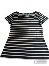 DIP Black &amp; White Striped Square Neck Pullover Tee Women&#39;s Size XS - £7.98 GBP