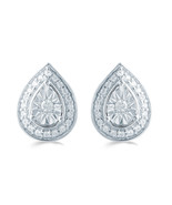 1/5CT TW Diamond Pear Cluster Stud Earrings in Sterling Silver - $46.99