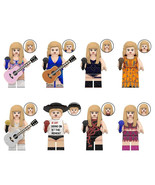 8Pcs The Eras Tour Taylor Swift Minifigures Female Singer Superstar Mini... - $9.96+
