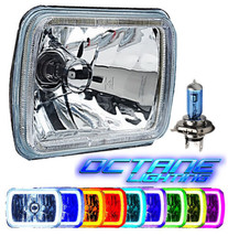 7x6&#39; Rgb Cob Color Change Led Halo Angel Eye Headlight For Jeep Wrangler Yj Xj - £100.49 GBP
