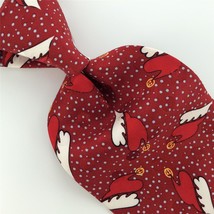 Golden Wreath White Red Santa Hat Polka Dot Christmas Silk Neck Tie #XO-416 New - £15.62 GBP