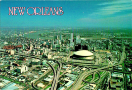 Postcard Louisiana Aerial View New Orleans Business District 1987 6x4.5 Inches - £5.02 GBP