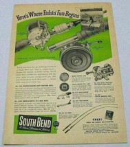 1948 Print Ad South Bend Perfectoreno Fishing Reels &amp; Oren-O-Matic Fly - $11.75