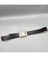 Womens Golf Belt Sz S Cantrbury Black Leather Rhinestone Silver Tone Buckle - $19.99